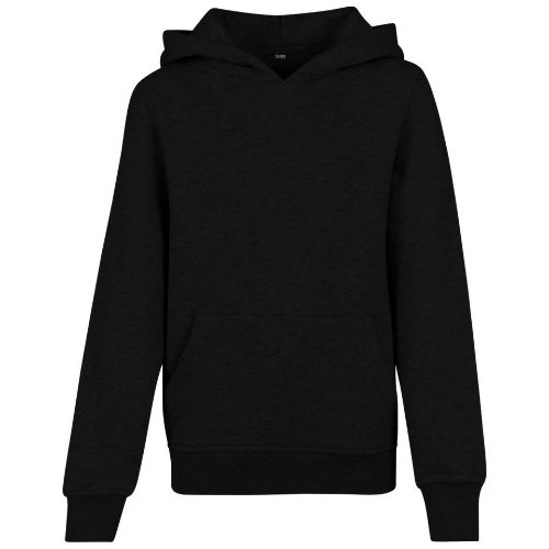 Build Your Brand Kids Basic Hoodie Black